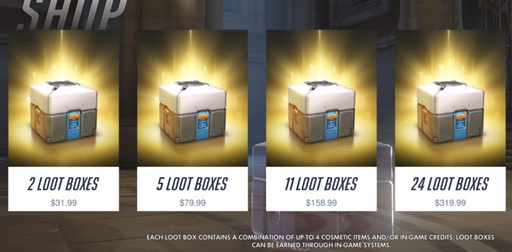 Ukázka loot boxů ve hře Overwatch