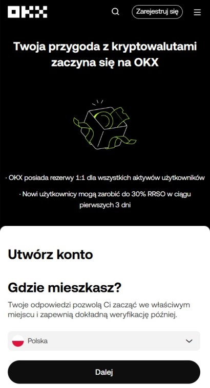 rejestracja OKX bonus
