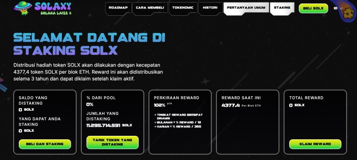 Apa itu Solaxy - Staking SOLX