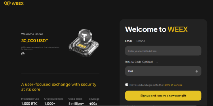 Weex - tirdzniecības platforma ar iespēju tirgot ar augstu sviru