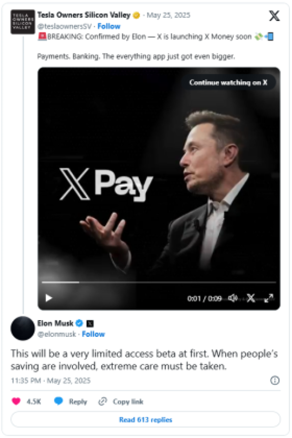 is-a-meme-coin-rally-incoming-alongside-x-money X Money announcement by Elon Musk