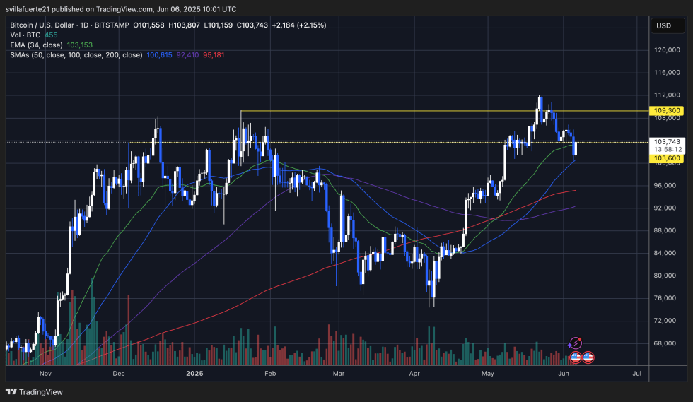 BTC holding key support level | Source: BTCUSDT chart on TradingView