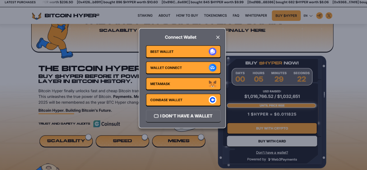 acheter bitcoin hyper avec un wallet