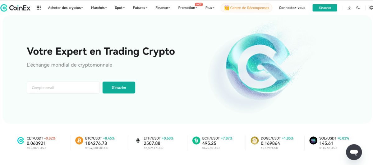 Coinex - plateforme de trading crypto