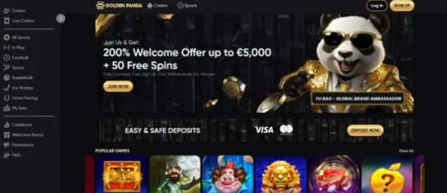 Golden Panda - 4000+ spēles, live kazino, sports un daudz bezmaksas griezienu.