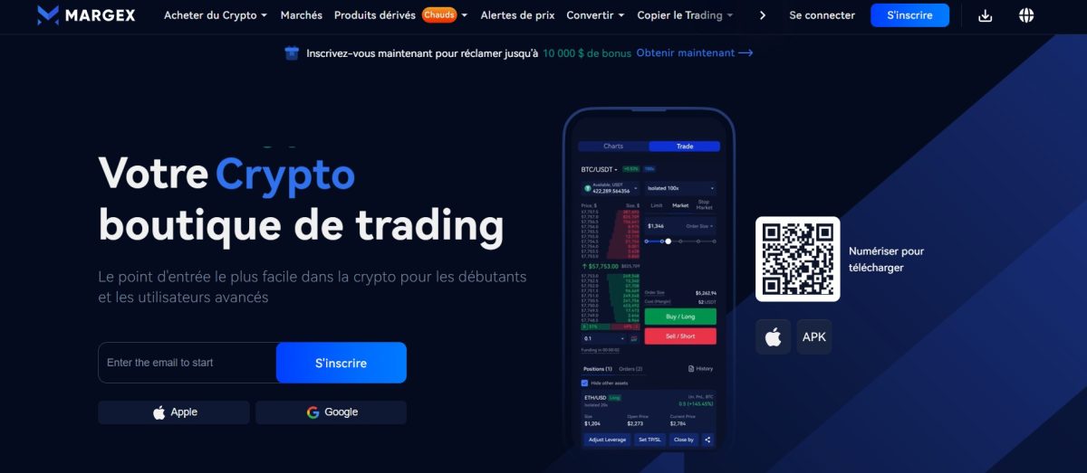 margex - meilleure plateforme de trading crypto