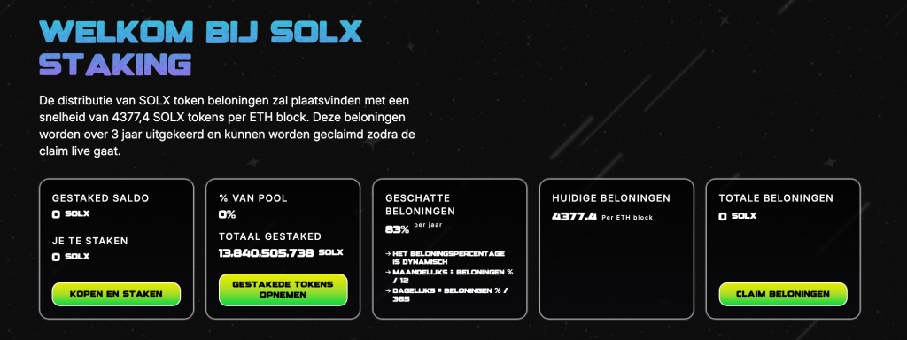 Solaxy $SOLX presale staking