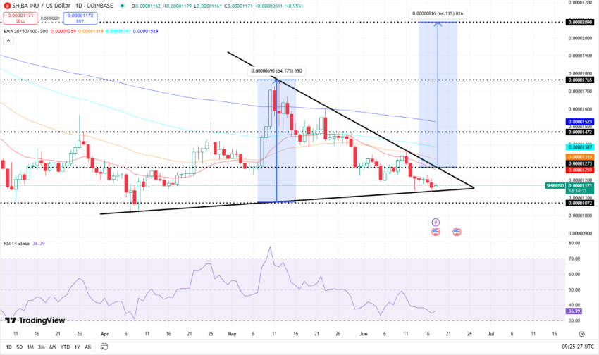 Shiba Inu koers, bron TradingView