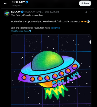 Spuštění předprodeje $SOLX.