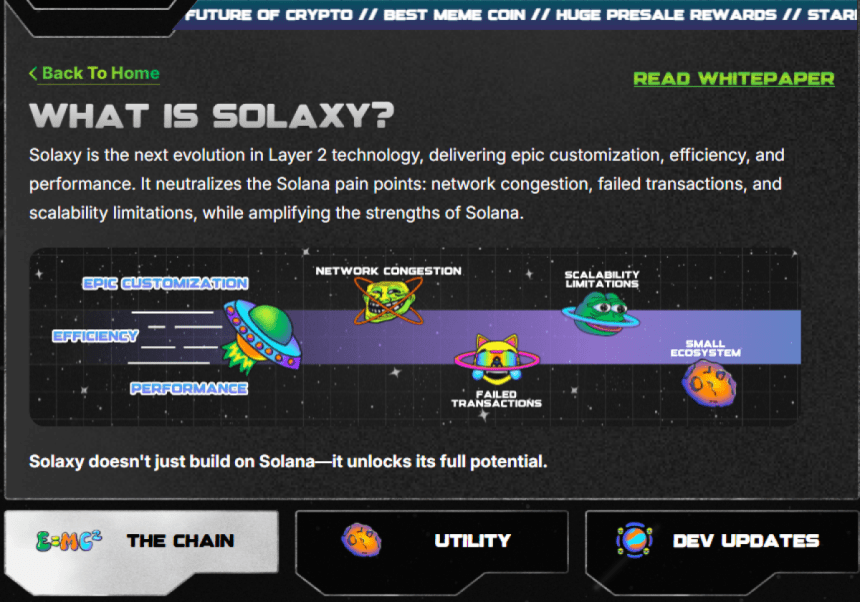 Скриншот с официального сайта предпродажи Solaxy.