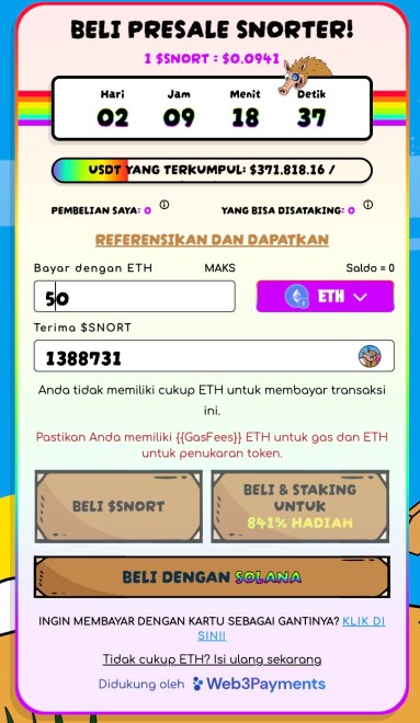 Cara beli Snorter - langkah 4