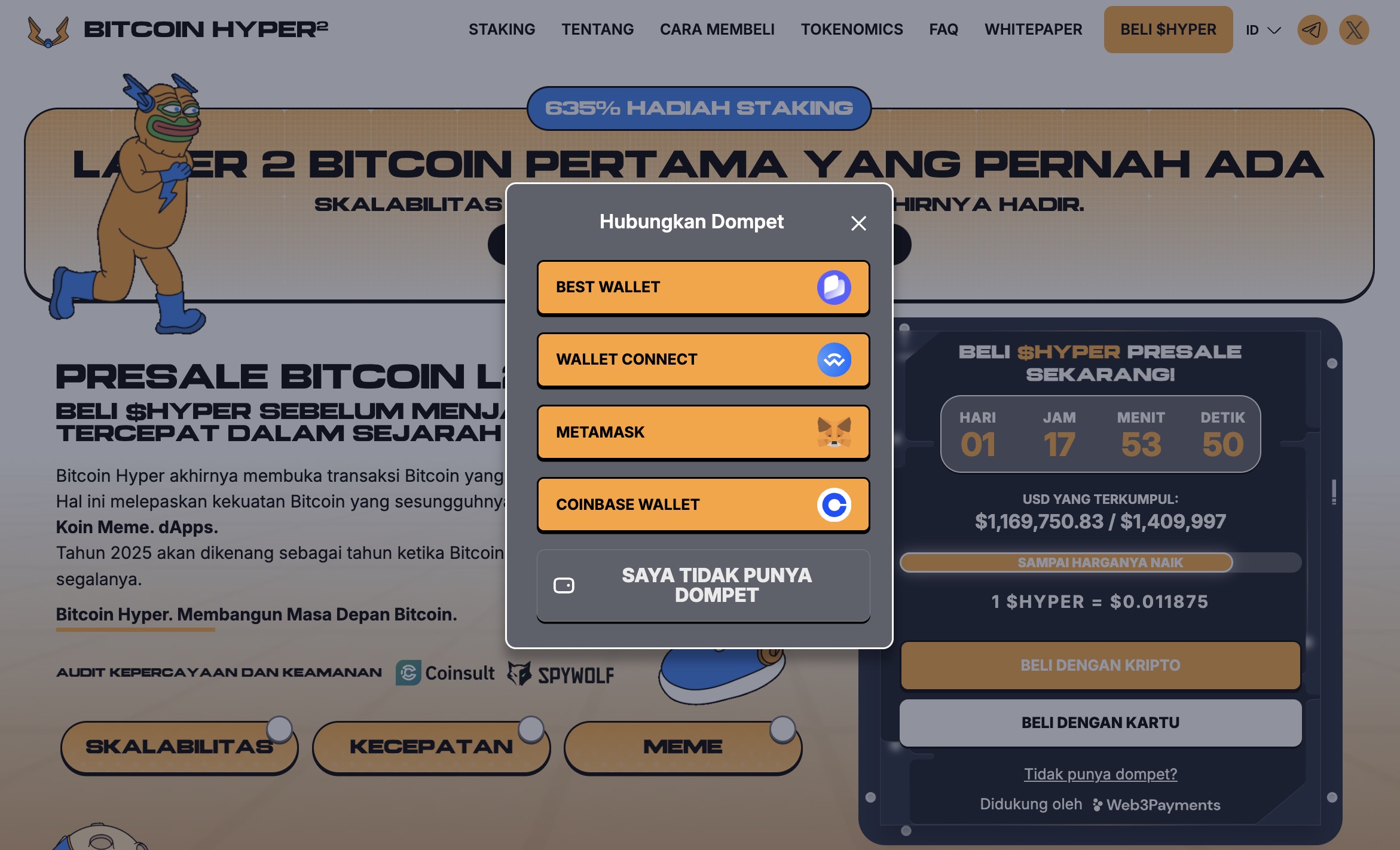 prediksi harga Bitcoin Hyper - hubungkan wallet