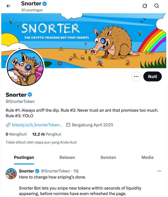 Apakah Snorter Token Legit atau Scam - X