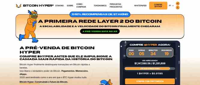 Bitcoin Hyper é uma criptomoeda em alta hoje