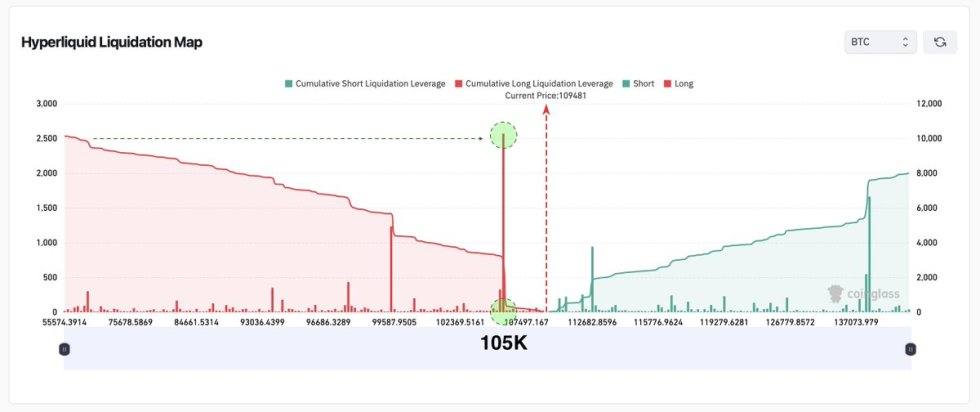 Bitcoin Liquidation Map on Hyperliquid | Source: Axel Adler on X