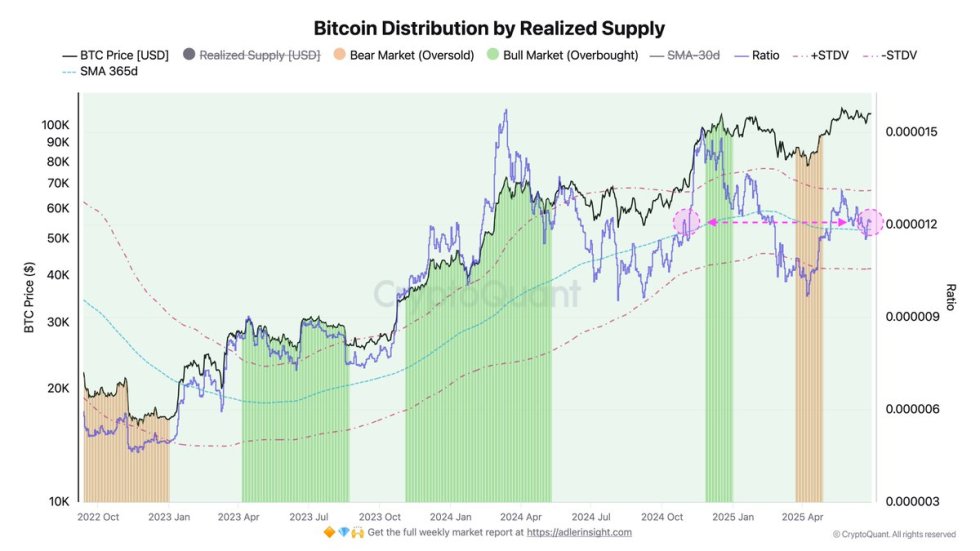 Bitcoin Distribution by Realized Supply | Source: Axel Adler on X