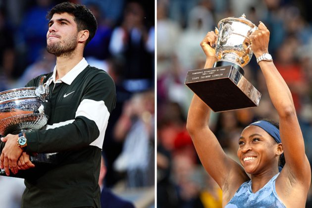 coco gauff carlos alcaraz winners of roland garros 2025