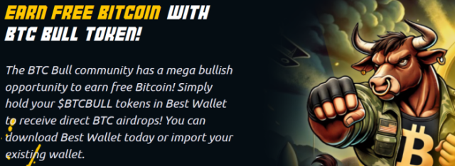 Earn free Bitcoin with Best Wallet and BTC Bull Token