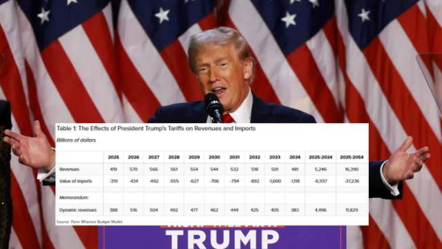 Effect of Trump's tariffs on revenue and imports meme.