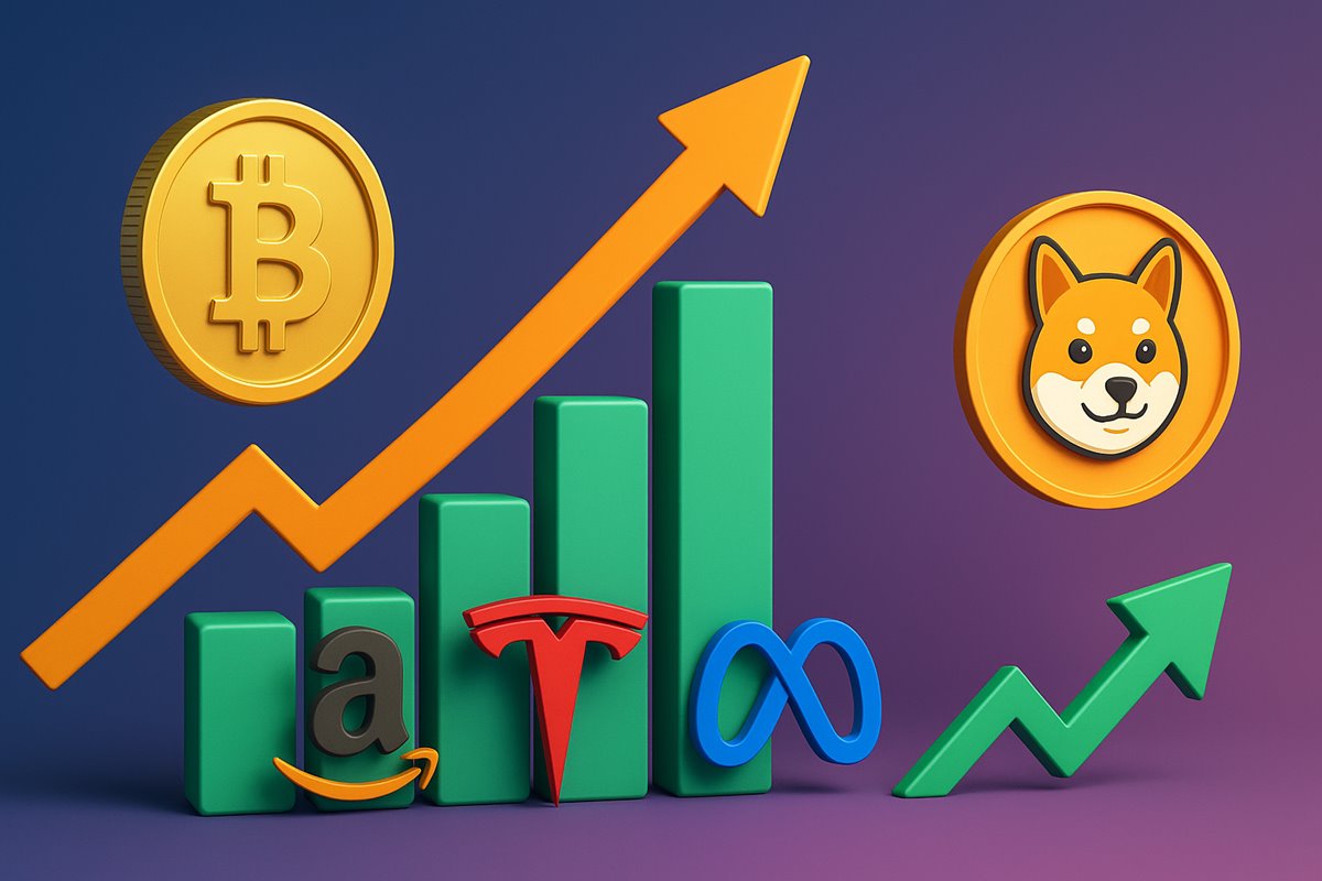 ビットコインがAmazon・Tesla・Metaを上回る一方、さらなる上昇が期待されるミームコインも登場