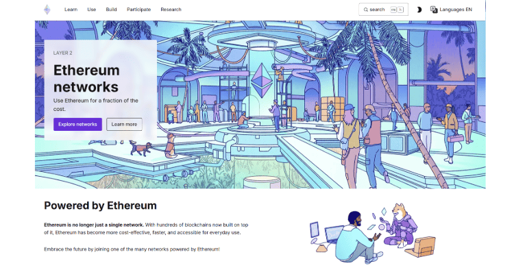 1. Ethereum (ETH) – patikimiausia blokų grandinė naujoms kriptovaliutoms