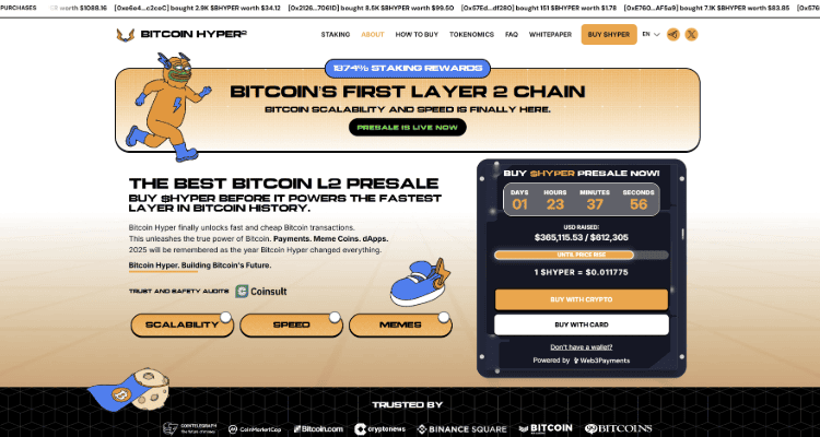 3. Bitcoin Hyper – pažangiausias Layer 2 sprendimas Bitcoin greičiui ir funkcionalumui