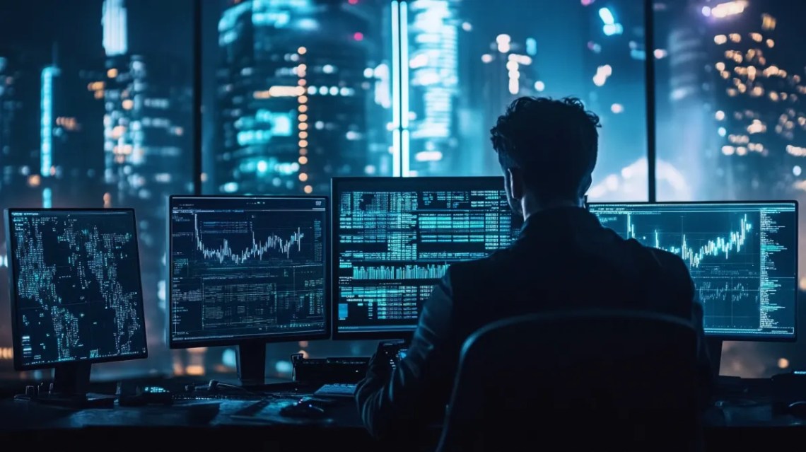 レバレッジ取引をする男性投資家