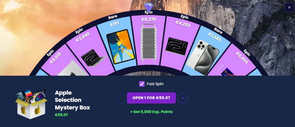 Klikni na tlačidlo „Open Box“ a zaplať