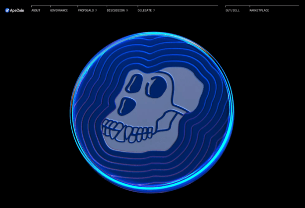 ApeCoin landing page. 