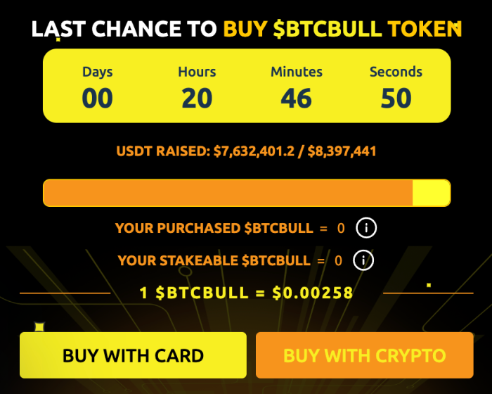 Last day to buy $BTCBULL in presale.