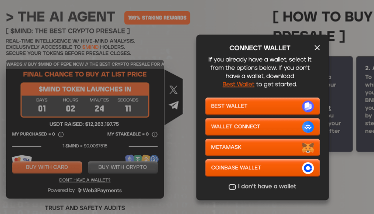 Paskutinė galimybė įsigyti Mind of Pepe kriptovaliutą prieš ICO pabaigą