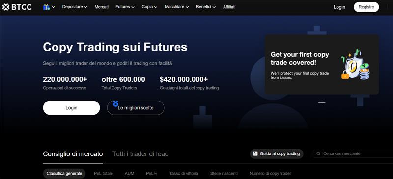 piattaforme copy trading - btcc