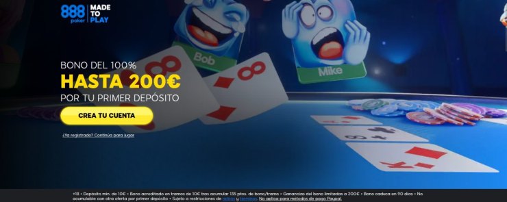 888 Poker ofrece salas de póker en vivo y también individuales para jugar vía web o desde dispositivos móviles