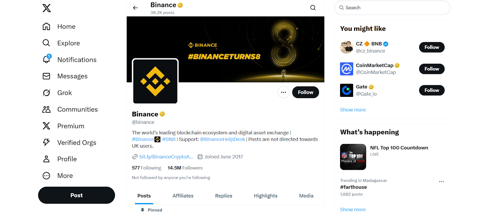 Binance actu