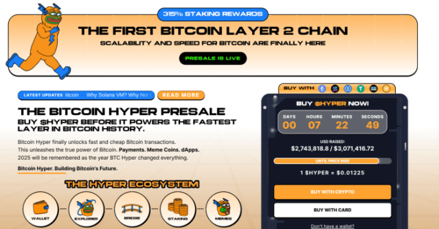 Bitcoin Hyper landing page
