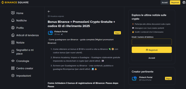 Bonus deposito crypto - Binance