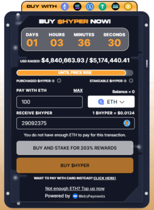 Buy HYPER With Crypto
