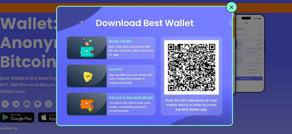 Stáhněte aplikaci Best Wallet pro Android nebo iOS. 