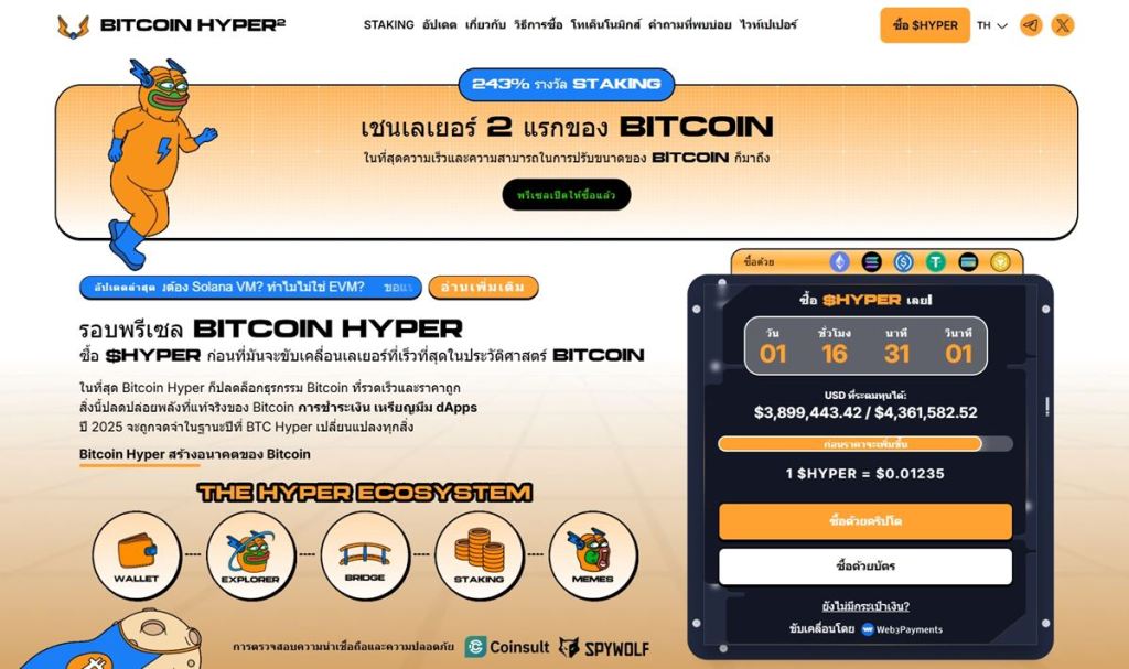 Bitcoin Hyper: ก้าวใหม่ของ Bitcoin สู่ประสิทธิภาพที่เหนือกว่า