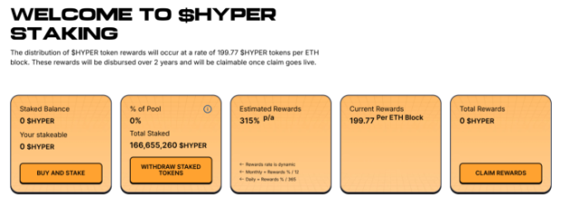 $HYPER staking rewards