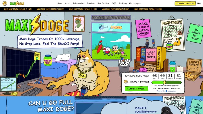Maxi Doge Token presale strona główna kryptowaluta