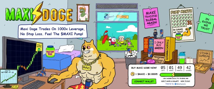 Maxi Doge Token presale strona główna