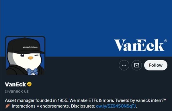 VanEck เปลี่ยนโปรไฟล์เป็น PENGU NFT