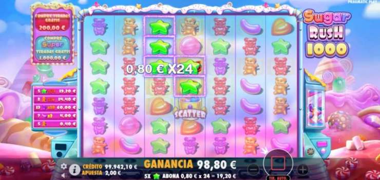 Los casinos permiten jugar a la tragaperras Sugar Rush gratis y con dinero real