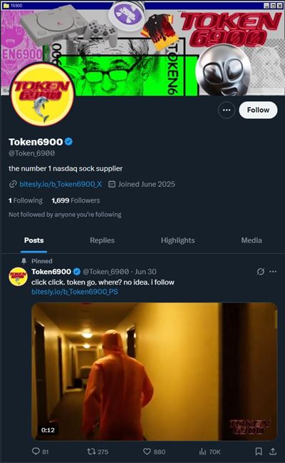 บัญชี X ของ TOKEN6900