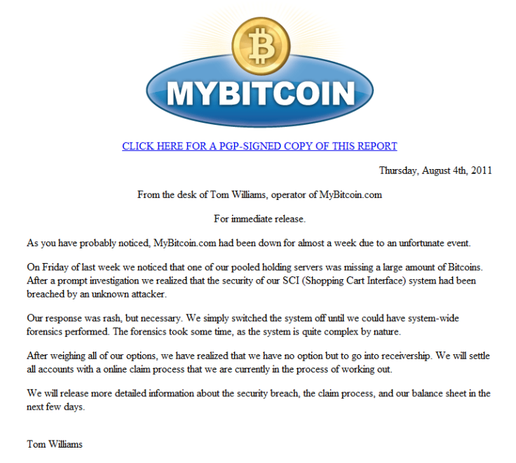 MyBitcoin statement | Source: Ki Young Ju on X