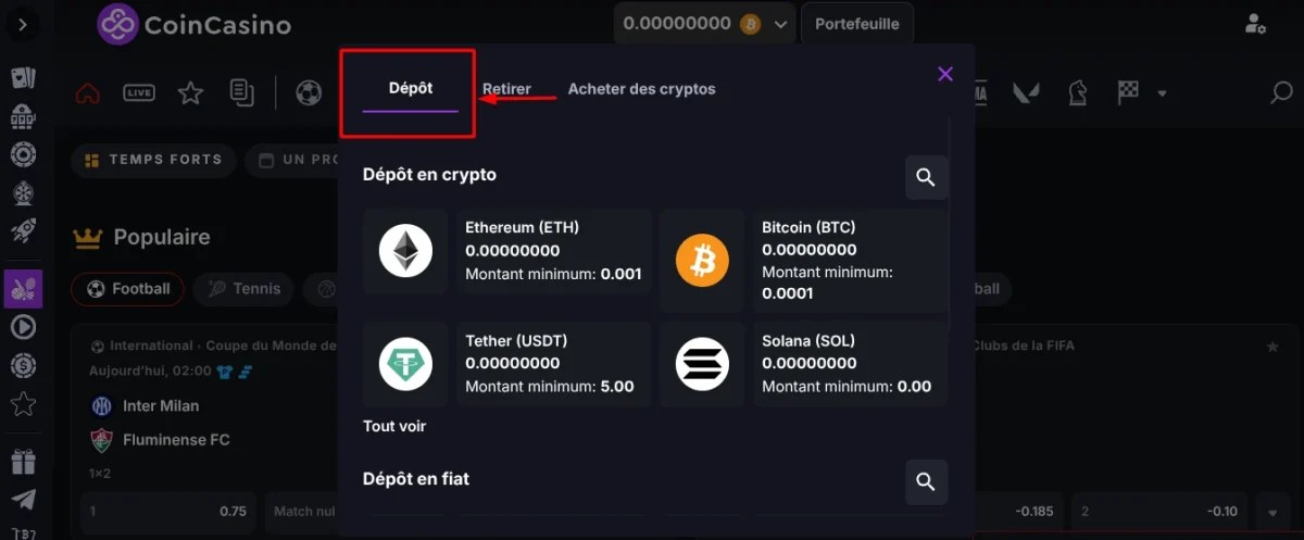 choisir crypto coin casino