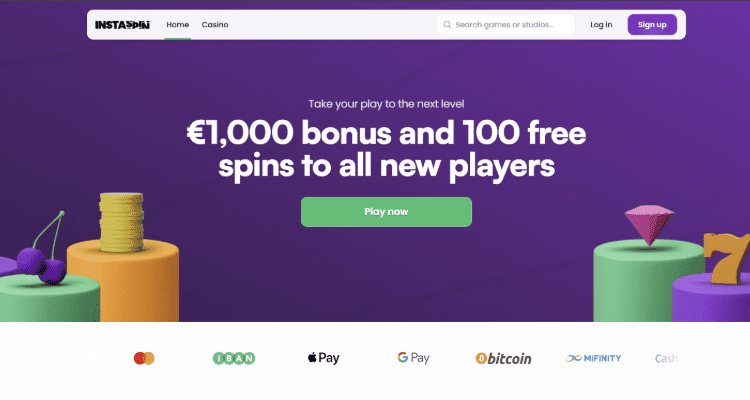 5. Instaspin Casino – derina paprastumą su Plinko žaidimu ir stipria kripto pagalba