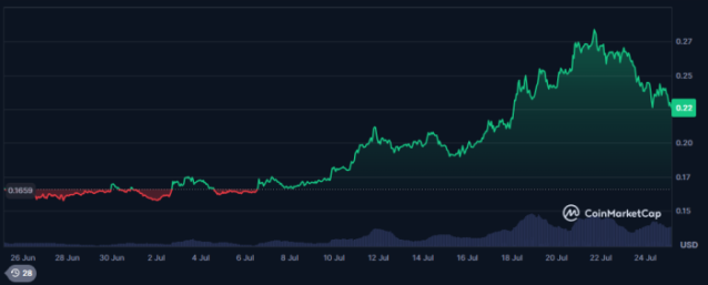 July 2025 $DOGE performance.