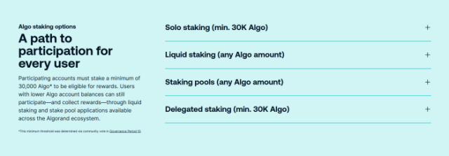 Algorand taking options.